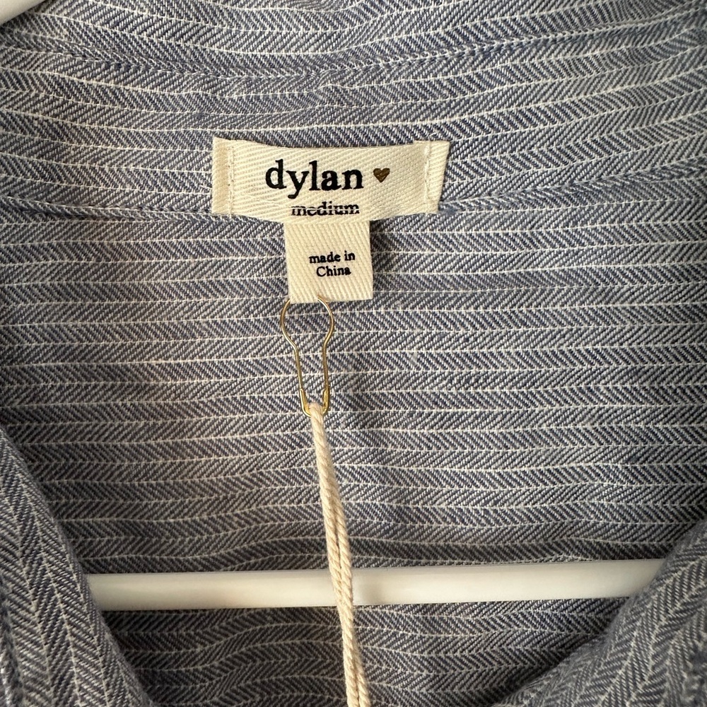 Dylan Button Down Herringbone Top NWT - image 4